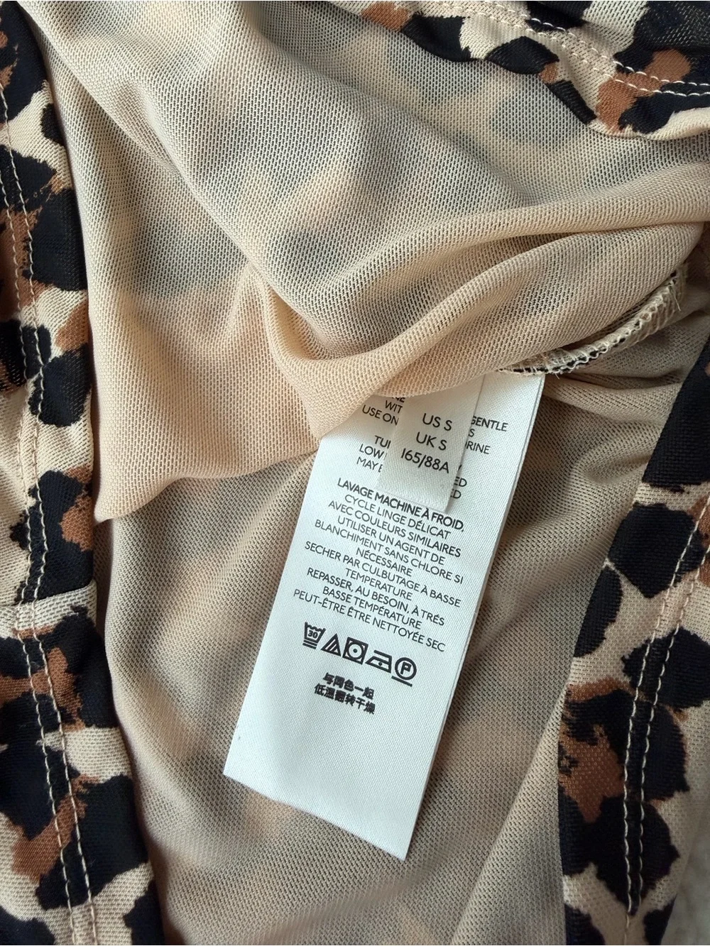 Free People Aminal Leopard Print Turtleneck Long Sleeve Semi Sheer Top